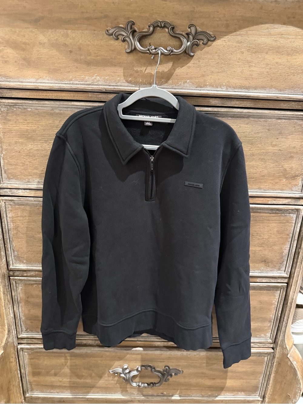 Michael Kors Black Half-Zip Pullover Sweater